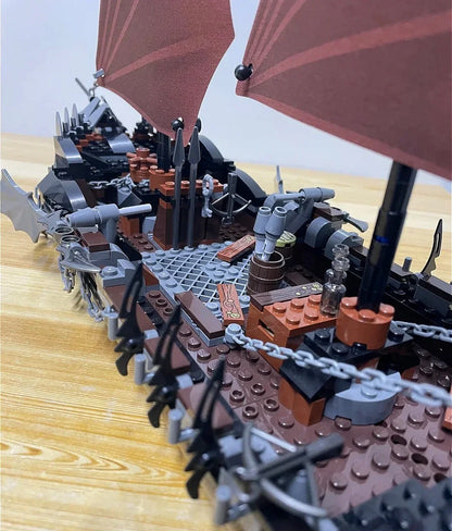 Ghost Pirate Ship Ambush Building Blocks — 806PCS DIY Educational Boat Toy for Kids & Adults, Birthday Gift Set