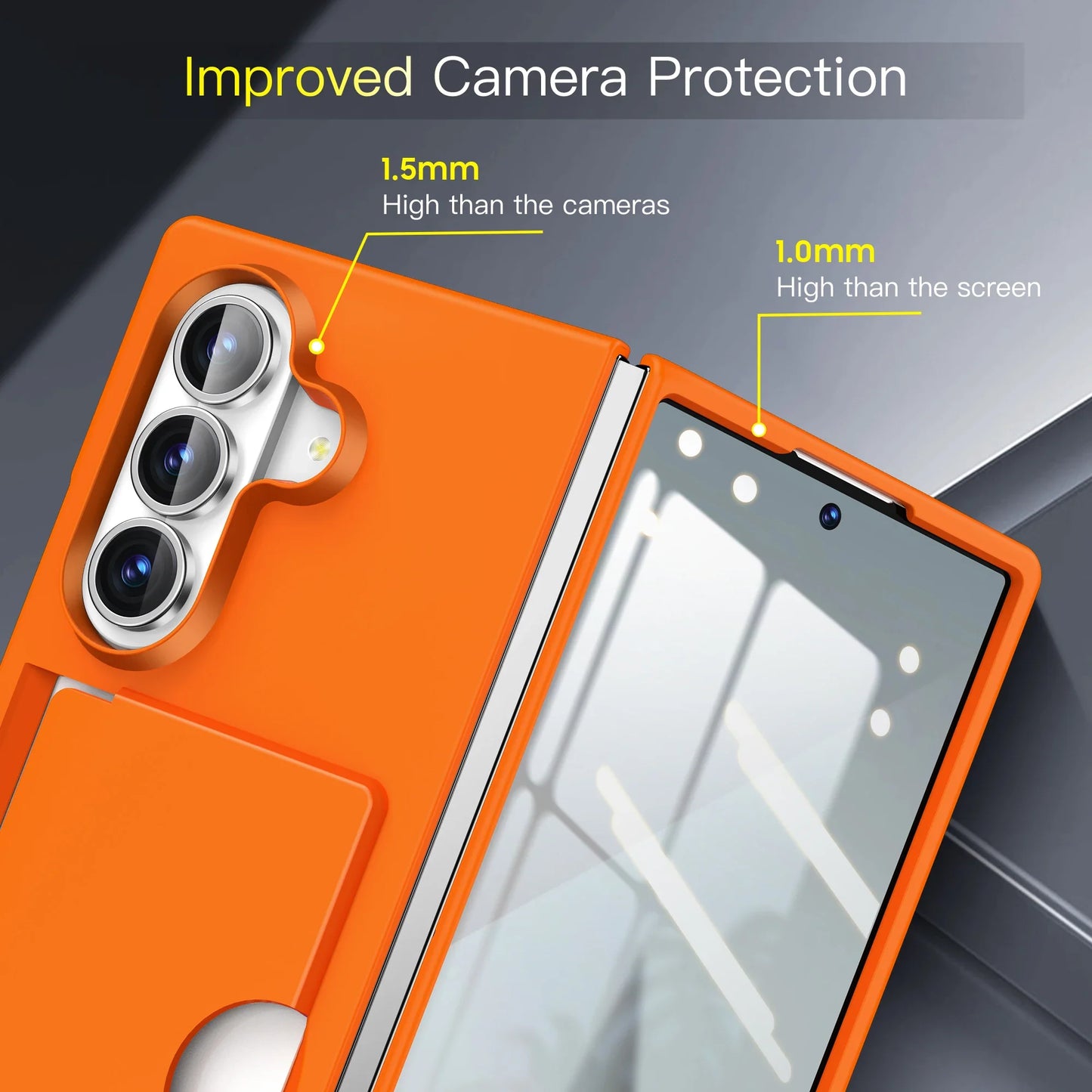 Luxury Matte Card Holder Case - Slim Shockproof Hard PC Protective Cover for Samsung Galaxy Z Fold 7 & Z Fold 6 Folding Phone