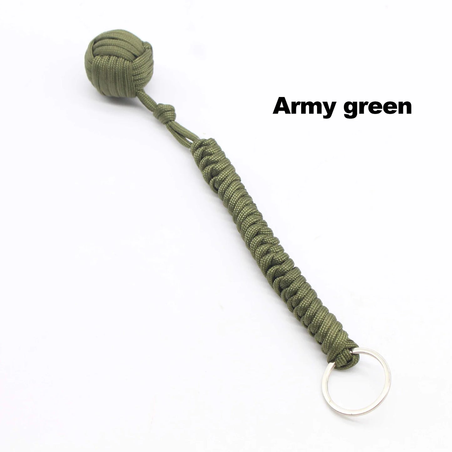 Black Monkey Fist Steel Ball – Outdoor Self-Defense Keychain for Survival & Personal Protection