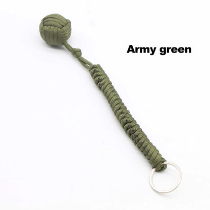 Black Monkey Fist Steel Ball – Outdoor Self-Defense Keychain for Survival & Personal Protection