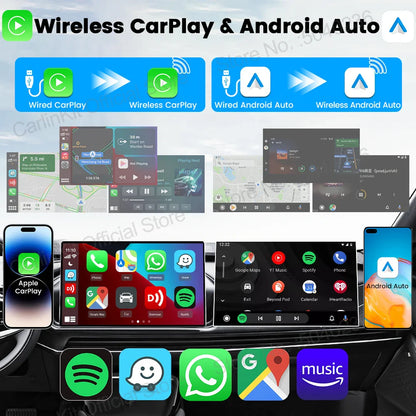 CarlinKit 5.0 Mini Ultra Wireless CarPlay & Android Auto Adapter – Plug & Play OEM Car Upgrade with WiFi & Bluetooth Auto Connection