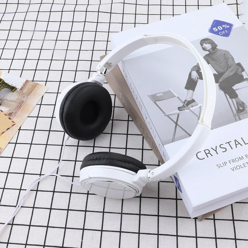 3.5mm & Type-C Wired Headphones - Foldable Stereo Headset with Bass & Noise Cancellation