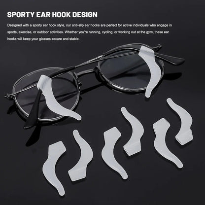 Anti-Slip Silicone Ear Hooks for Glasses | Elastic Eyewear Grip, Temple Holder & Fastener Accessories