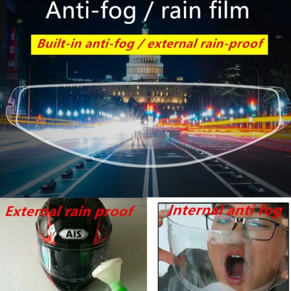 Motorcycle Helmet Clear Rainproof Anti-Fog Film – Nano Coating Sticker for Safety Driving, Durable Universal Helmet Accessory
