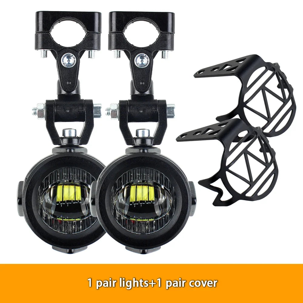40W Motorcycle Auxiliary Fog Lights - Upgrade 6000K Bright LED Driving Lamps for BMW R1200GS F800GS F700GS F650 K1600