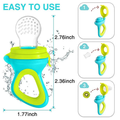 Silicone Baby Feeding Bottle Spoon - Squeeze Cereal Feeder Cup with Pacifier Training Spoon for Newborn Infants
