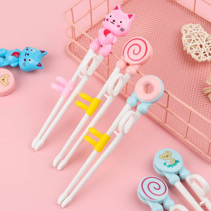 Cartoon Animal Training Chopsticks - Reusable Kids Learning Chopsticks for Baby Self-Feeding