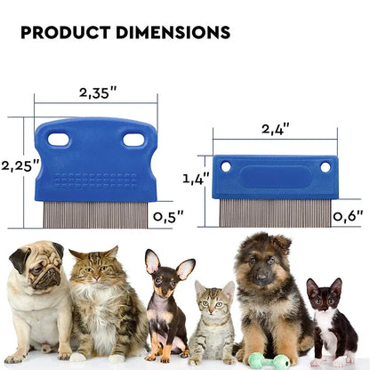 Pet Grooming Comb – Tear Stain & Flea Remover for Dogs & Cats, Gently Clears Mucus, Crust, and Small Lice