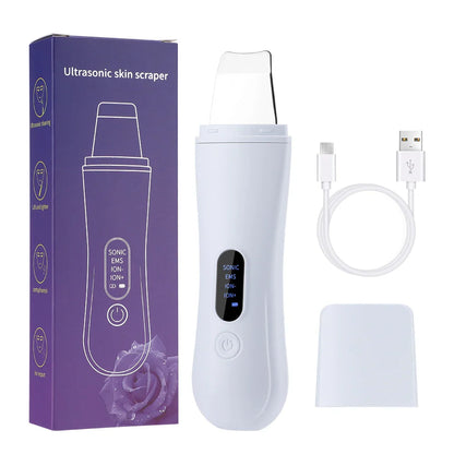 Ultrasonic Skin Scrubber – 4-Mode Facial Spatula for Deep Cleaning, Lifting & Peeling Skincare Device