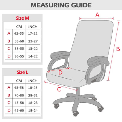 M/L Size Stretch Spandex Office Chair Cover | Anti-Fouling Computer Seat Protector | Removable Cover for Home or Hotel Use
