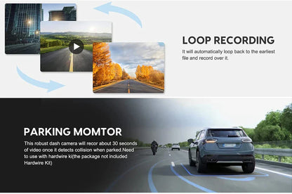 4K 2160P Dash Cam – Car DVR with CarPlay, Android Auto, Rearview Mirror Streaming, GPS, 5G WiFi, FM Radio, AUX