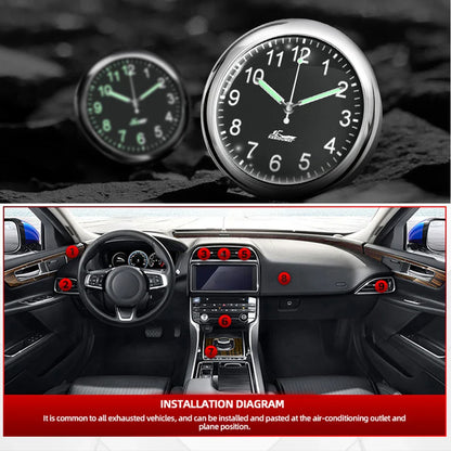 Luminous Stick-On Car Clock – Mini Quartz Digital Dashboard Watch, Glow-in-the-Dark Auto Interior Time Ornament & Car Accessory Gift