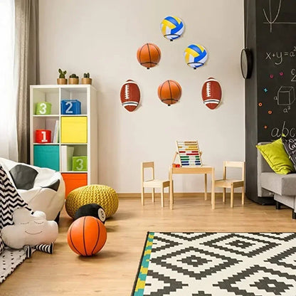 Iron Basketball, Football & Volleyball Storage Rack – Wall-Mounted Household Ball Storage Rack