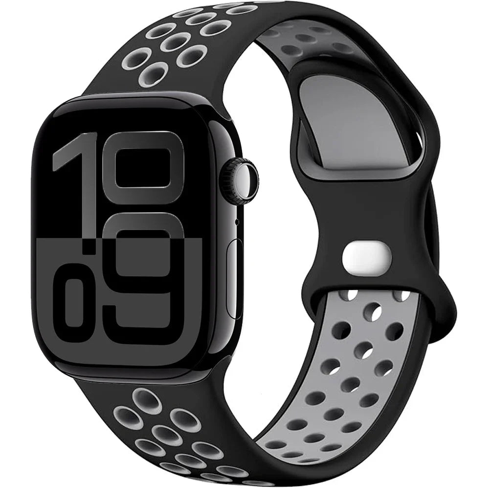 Silicone Apple Watch Strap - Breathable Wristband for Watch 11/10/9/8/7 Ultra 3/2 SE Series 49mm-41mm