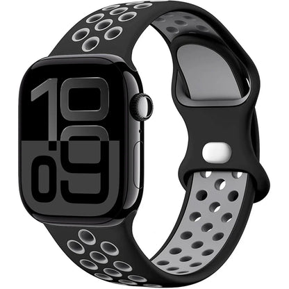Silicone Apple Watch Strap - Breathable Wristband for Watch 11/10/9/8/7 Ultra 3/2 SE Series 49mm-41mm