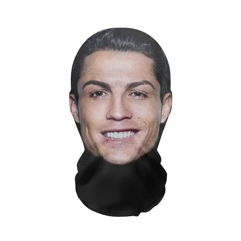 3D Realistic Face Mask - Celebrity Style Full Face Stretch Mesh Cosplay Balaclava for Role Play, Hip Hop & Costume Events