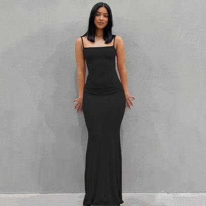 2025 Women's Summer Dress - Solid Color Slim Fit Camisole Skirt Sexy Fashion Style