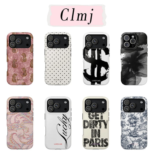 Luxury Polka Dot Flower Phone Case - Double Layer Protective Cover for iPhone 17 17e 16e 16 15 14 13 12 11 X XS XR Pro Max Plus