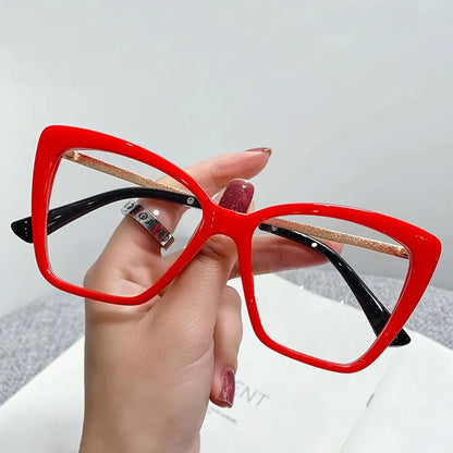 Red Square Oversized Anti Blue Light Glasses – Lightweight Optical Eye Protection Eyewear for Men & Women, Computer & Office Use