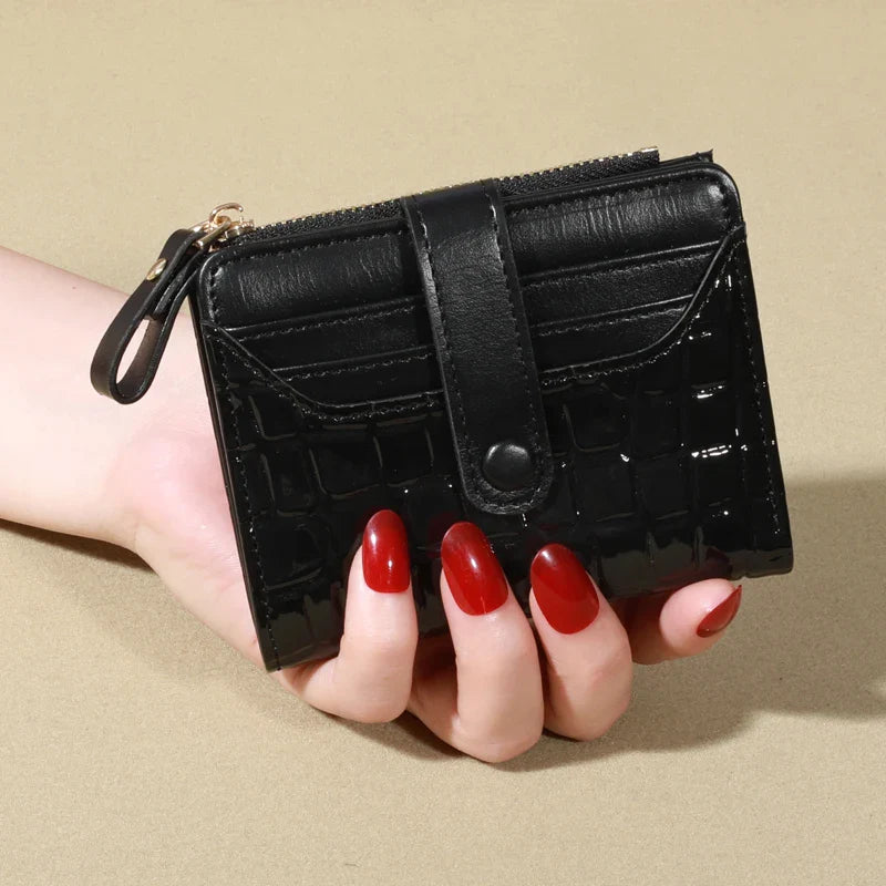 Elegant Women’s Multi-Card Wallet – Casual PU Leather Double Zip Clutch with Crocodile Texture and Stylish Storage