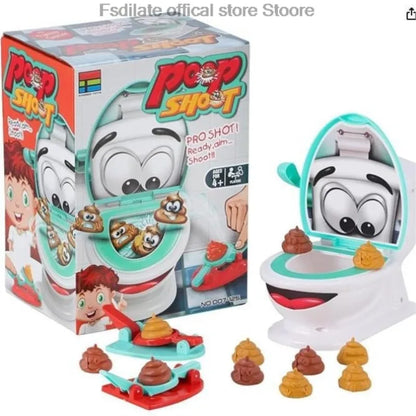 Funny Poop Toilet Shooting Game - Interactive Catapult Prank Toy for Kids, Adults, Parties & Birthday Gifts