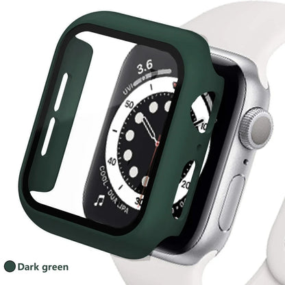 Tempered Glass Screen Protector Case for Apple Watch - Series 8 7 6 SE 5 4 3 Protective Cover Accessories 41mm 40mm 44mm 45mm 42mm