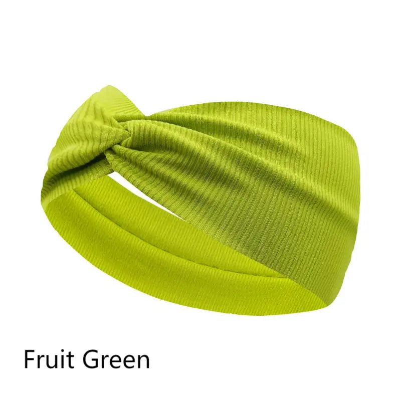 Silky Threaded Fabric Twist Headband – Elastic Yoga, Workout & Running Hair Bands for Women & Girls