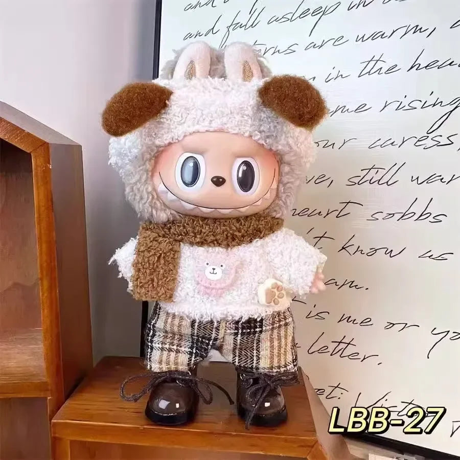 17cm Labubu V1–V2 Trendy Doll Clothes & Accessories – Idol Outfit for Kids Gift