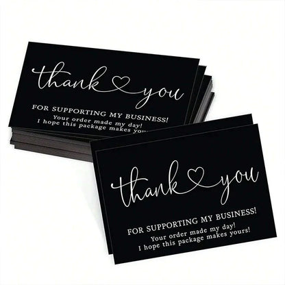 50pcs Thank You Business Cards – Customer Appreciation Gift Labels for Small Business, Cake Packaging & Retail Shop Branding Cards
