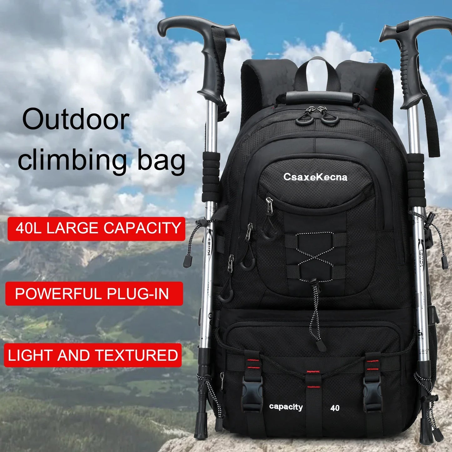 40L Waterproof Lightweight Travel Backpack | Outdoor Hiking Camping Backpack for Men and Women