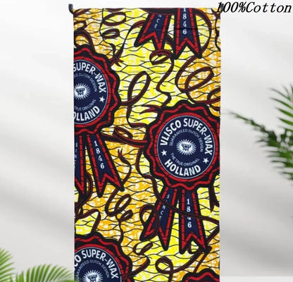 African Ankara Wax Print Fabric - 100% Cotton Batik Material for Sewing & Wholesale 6 Yards