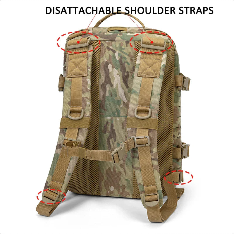 1000D Nylon Hunting Backpack – Lightweight Molle Plate Carrier Rucksack, Hiking & Sports Bag Compatible with Vest