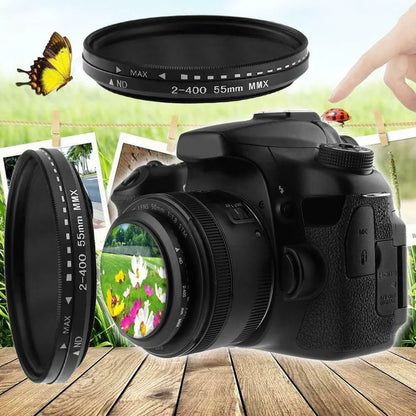 Adjustable Fader Variable ND Filter - ND2 to ND400 Neutral Density for Camera Lenses, Photography Enhancer