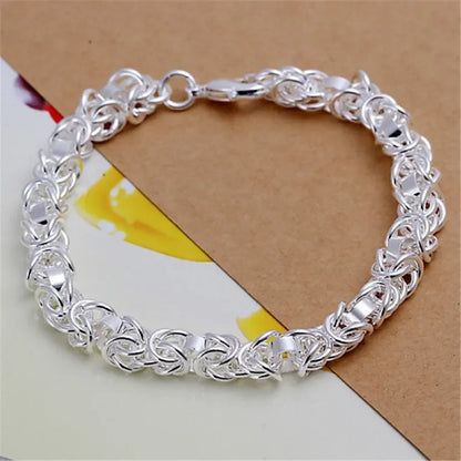 Fine 925 Sterling Silver Chain Bracelet – Solid Charm Jewelry for Women & Men, Party, Wedding & Fashion Gift