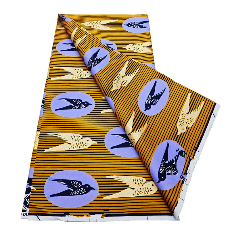 African Real Wax Print Fabric - 6 Yards 100% Cotton Ghana Ankara Loincloth Material