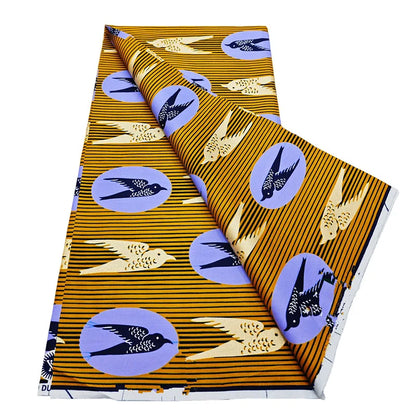 African Real Wax Print Fabric - 6 Yards 100% Cotton Ghana Ankara Loincloth Material