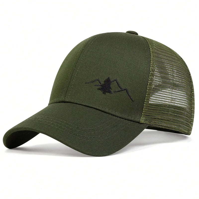 Men’s Mesh Baseball Cap - Breathable Outdoor Sports Sunshade Hat with Adjustable Duckbill Design