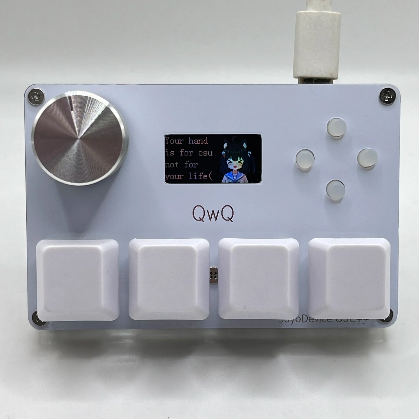 SayoDevice O3C++ OSU Keyboard | 4+4 Keys with OUTEMU Magnetic Pink Switches, Rapid Trigger, Knob & Screen, Copy Shortcut