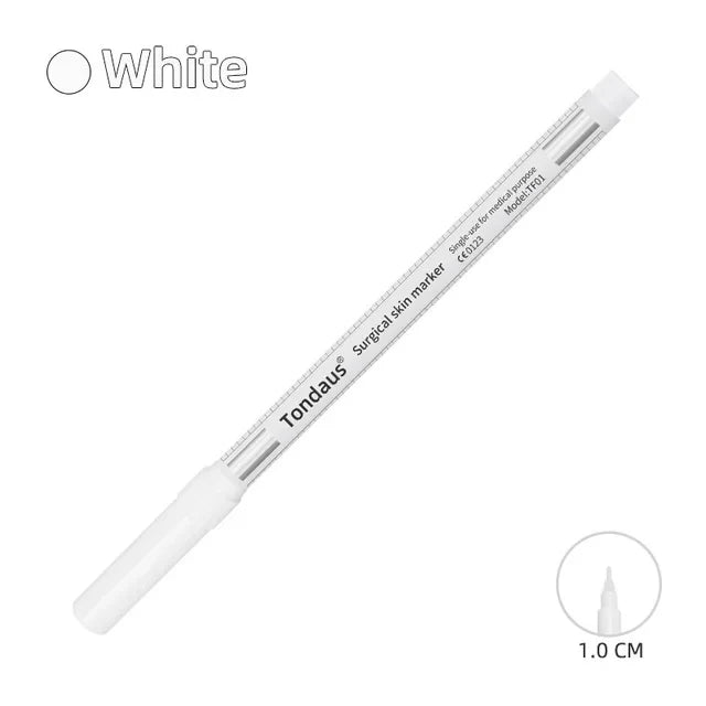Professional Surgical Sterile Skin Marker Pen – Microblading Tattoo Eyebrow & Lip Marker with Measuring Ruler Set