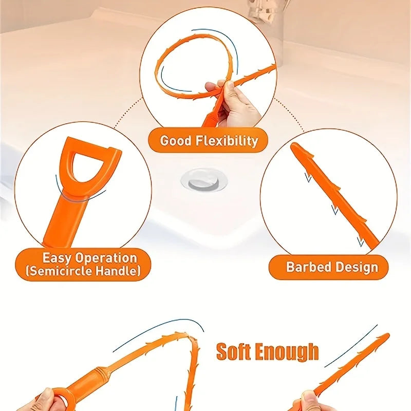 Hand Crank Drain Unclogger - Kitchen Sink and Toilet Hair Cleaner Plumbing Tool
