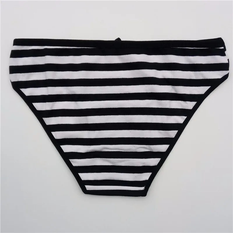 YOUREGINA Plus Size Seamless Panties - Striped Cotton Women’s Underwear Briefs 3 Pack