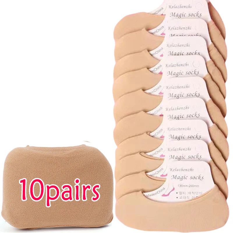 20/60 Pairs Non-Slip Invisible Boat Socks – Seamless Ice Silk, Thin & Breathable No-Show Ankle Socks for Summer