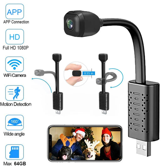 1080P Mini USB WiFi Camera - Motion Detection Smart Surveillance & Security Monitoring Camera