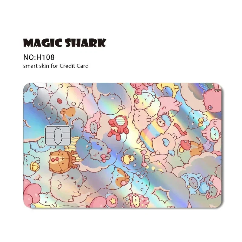 Magic Shark Holographic Laser Skin - Evil FBI Money Credit Bank Card Sticker Cover No Fade Protective Film