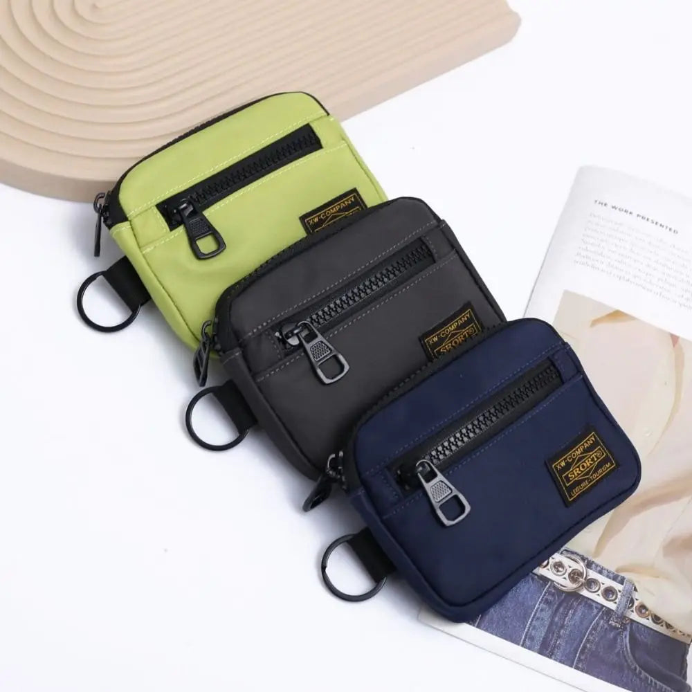 Casual Men's Coin Purse - Retro Canvas Zipper Wallet and Key Holder | Trendy Mini Handbag for Youth