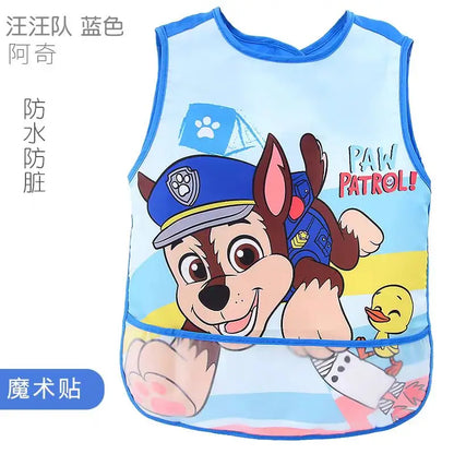PAW Patrol Waterproof Baby Bib - Cartoon Sleeveless Pocket Apron for Self-Feeding & Mealtime