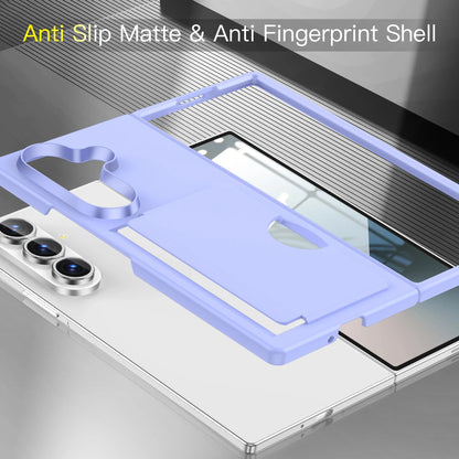 Luxury Matte Card Holder Case - Slim Shockproof Hard PC Protective Cover for Samsung Galaxy Z Fold 7 & Z Fold 6 Folding Phone