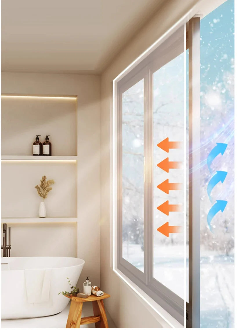 Winter Insulated Window Curtains – Thick Transparent Plastic, Windproof & Cold-Proof Sealing Screens