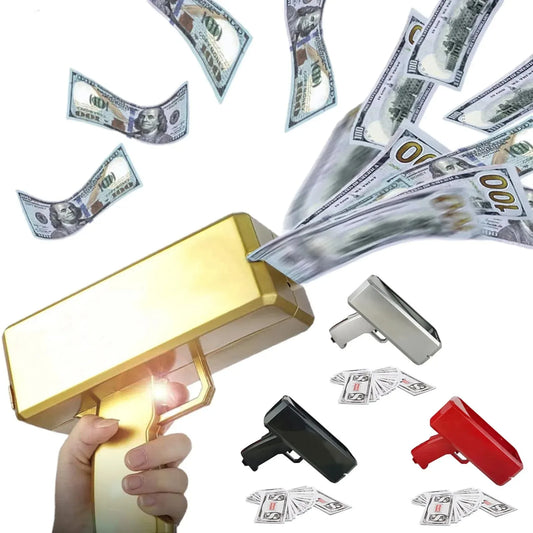 Money Shooting Gun Toy – Funny Party Game Pistol, Paper Banknote Shooter for Kids, Weddings, Birthdays & Party Fun