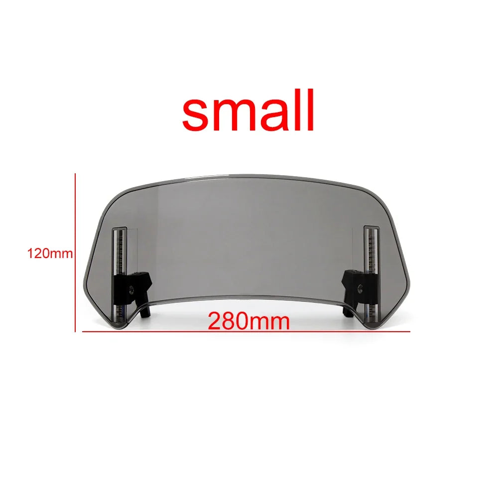 Universal Motorcycle Windshield Extension - Adjustable Clamp-On Windscreen Spoiler Deflector for All Bikes